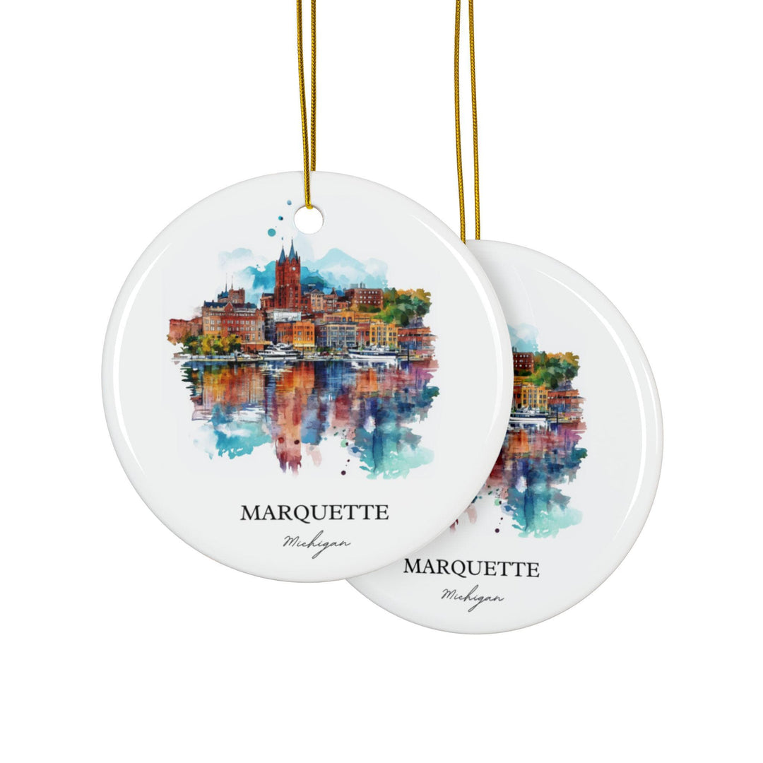 Marquette Ornament: Unique Marquette Michigan Souvenir, Marquette Xmas Decor, and Authentic Marquette Gift
