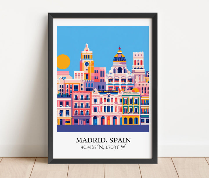 Madrid Spain Art, Madrid Retro Travel Art, Madrid Home Decor, Madrid Spain Gift, Spain Travel Art, Travel Prints, Housewarming Gift