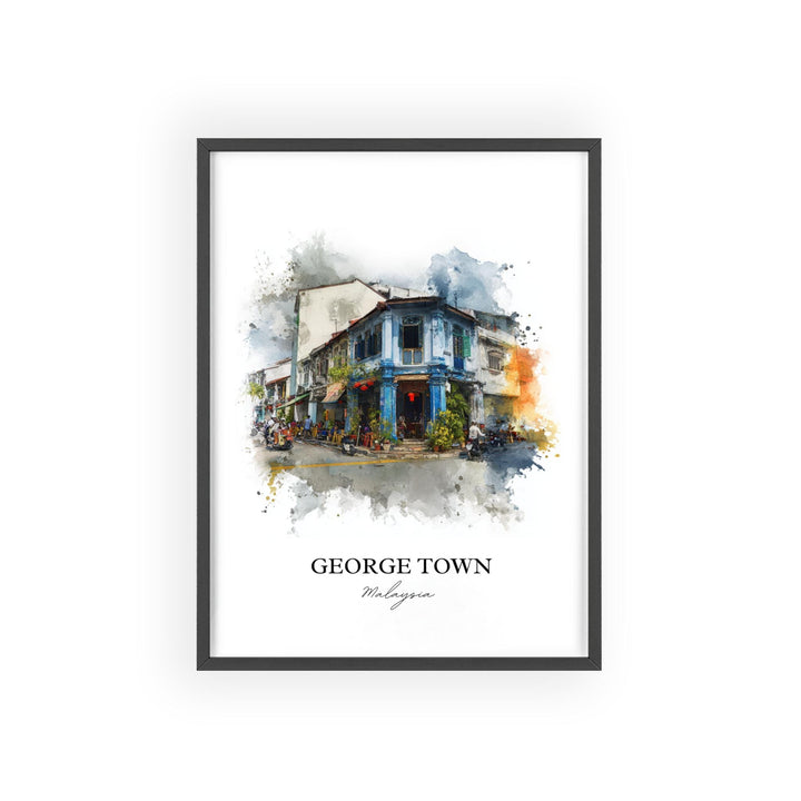 George Town, Malaysia – Watercolor Art Print