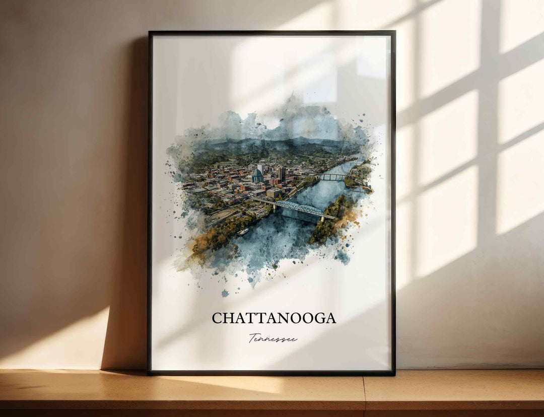Chattanooga, Tennessee – Watercolor Art Print
