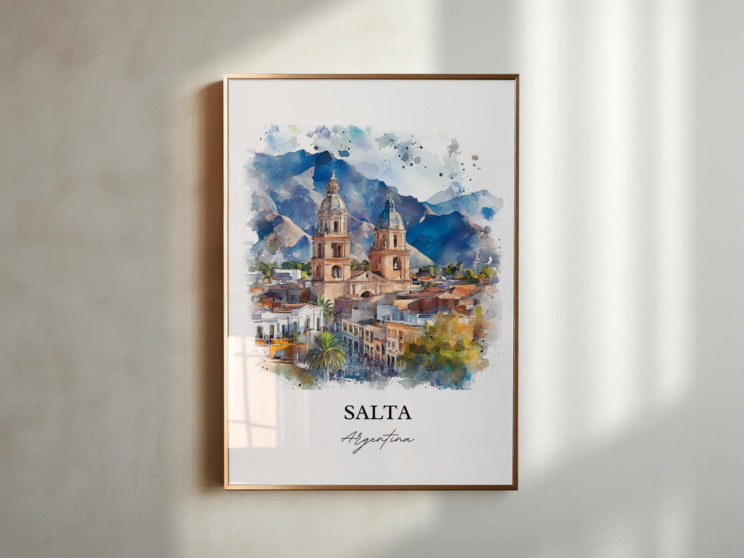 Salta Argentina Wall Art, Argentina Print, Argentina Watercolor Art, Salta Argentina Gift, Travel Print, Travel Poster, Housewarming Gift