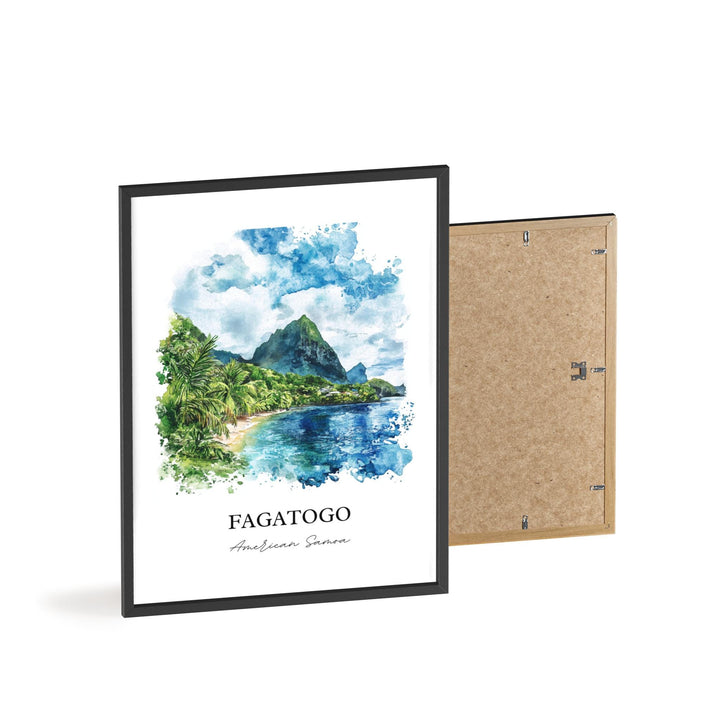 Fagatogo Wall Art, Pago Pago Print, American Samoa Watercolor Art, Fagatogo Gift, Travel Print, Travel Poster, Housewarming Gift