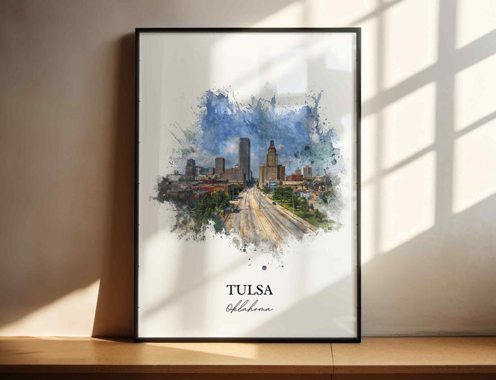 Tulsa, Oklahoma – Watercolor Art Print
