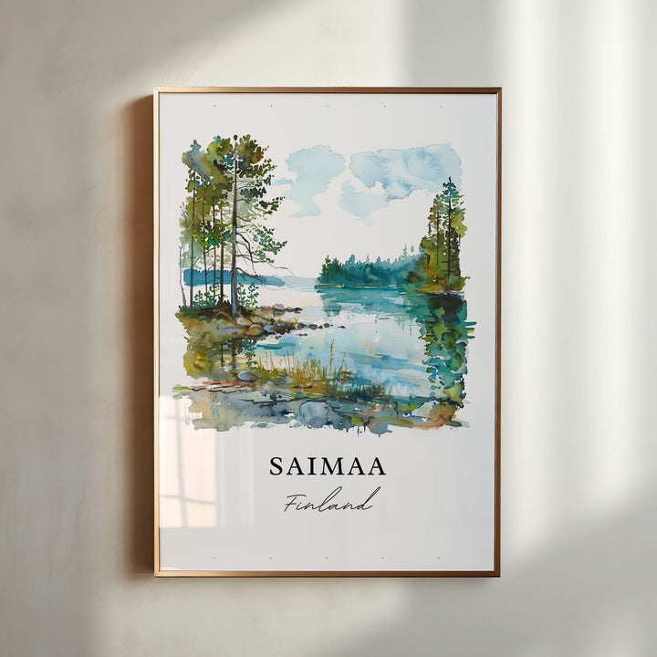 Saimaa Wall Art, Finland Print, Saimaa Watercolor, Saima Lake Finland Gift,