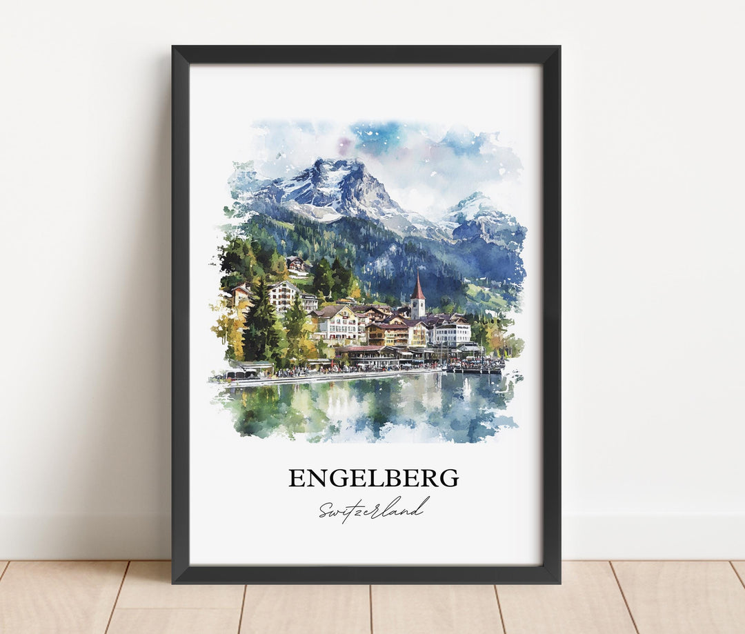 Engelberg Travel Print Wall Art Engelberg Wall Hanging Home Décor Switzerland Gift Art Lovers Switzerland Art Lover Gift Engelberg Poster