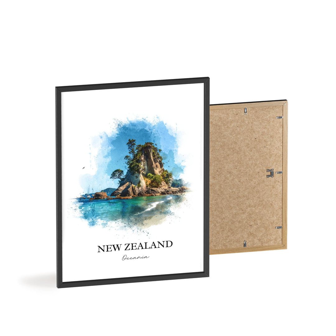 New Zealand Wall Art, New Zealand Print, New Zealand Watercolor Art, Auckland NZ Gift, Travel Print, Travel Poster, Housewarming Gift