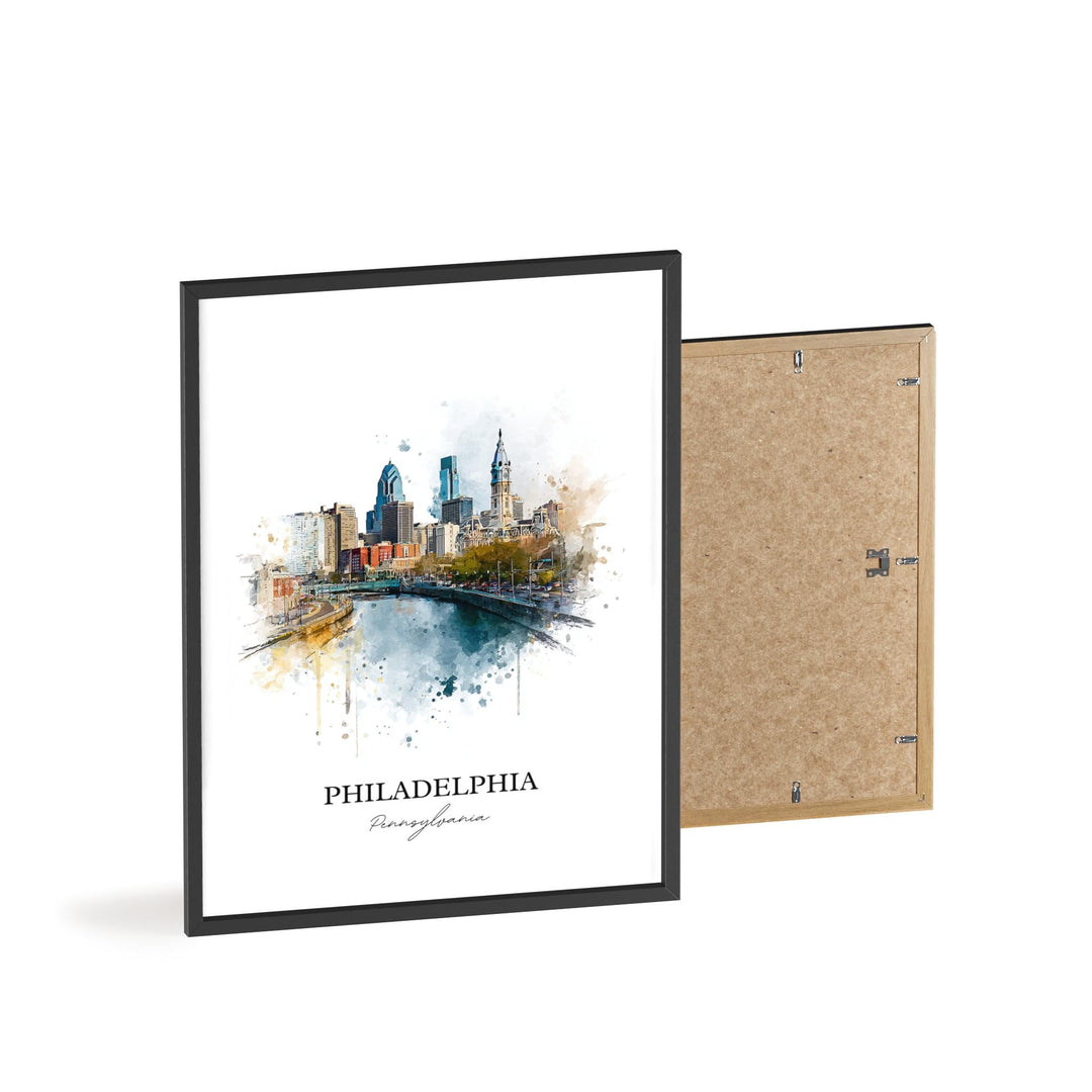 Philadelphia Wall Art, Philly Print, Philadelphia Watercolor Art, Philly Skyline Gift, Travel Print, Travel Poster, Housewarming Gift
