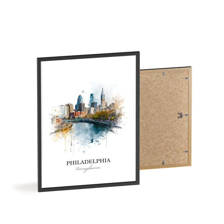 Philadelphia Wall Art, Philly Print, Philadelphia Watercolor Art, Philly Skyline Gift, Travel Print, Travel Poster, Housewarming Gift