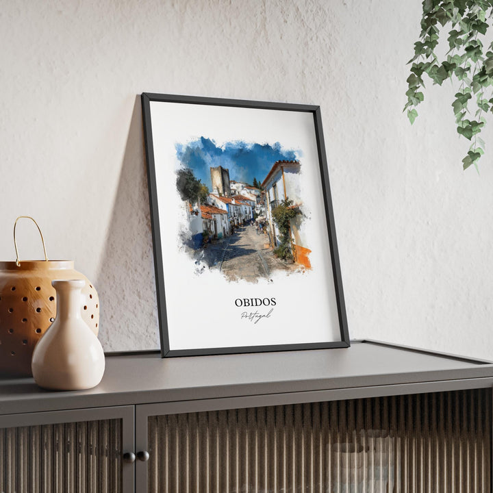 Obidos, Portugal – Watercolor Art Print