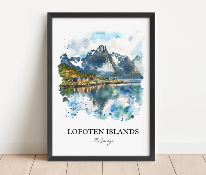 Lofoten Islands Wall Art, Vestvågøya Print, Norway Watercolor Art, Lofoten Islands Gift, Travel Print, Travel Poster, Housewarming Gift