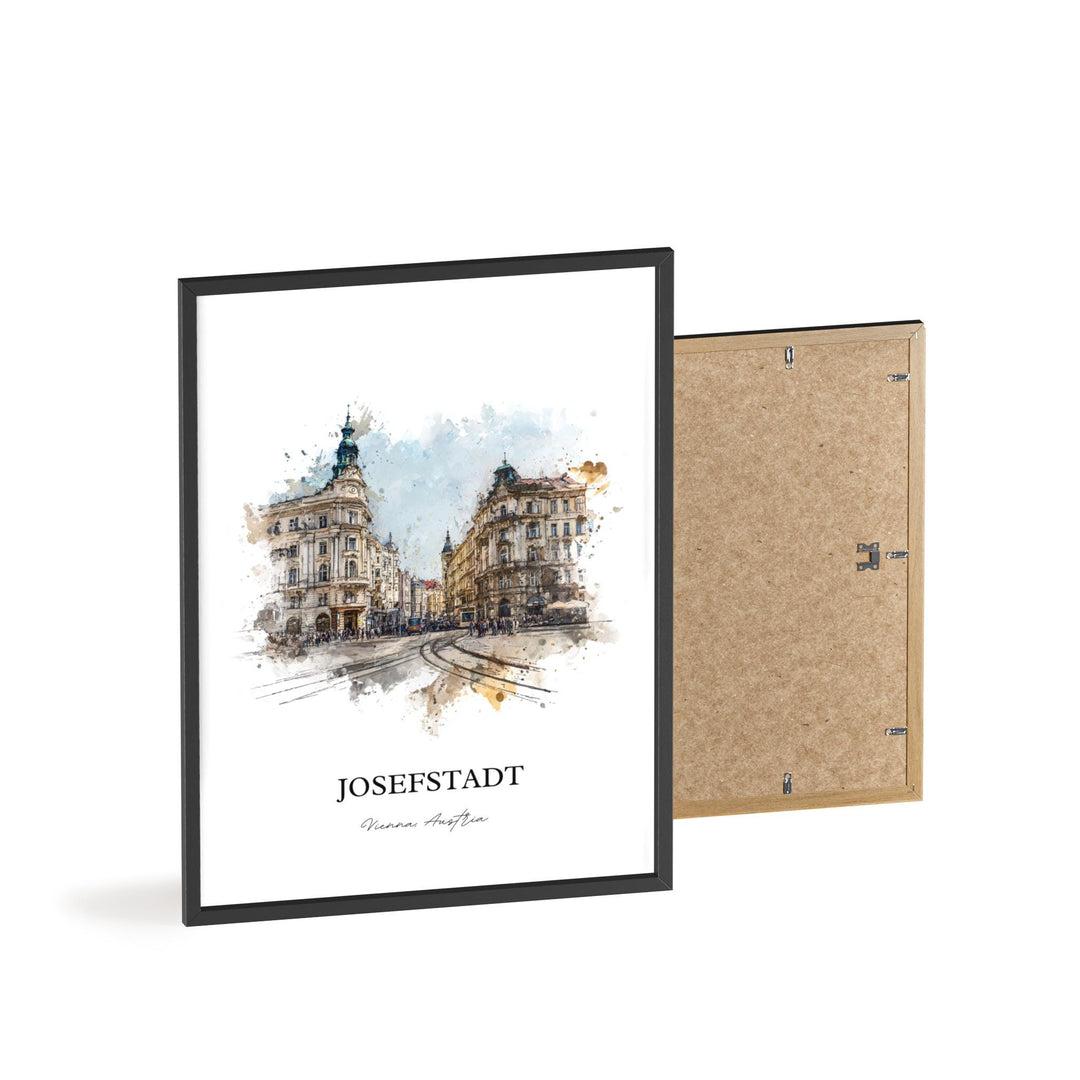 Josefstadt Wall Art, Vienna Print, Vienna Watercolor Art, Vienna Austria Gift, Josefstadt Travel Print, Travel Poster, Housewarming Gift