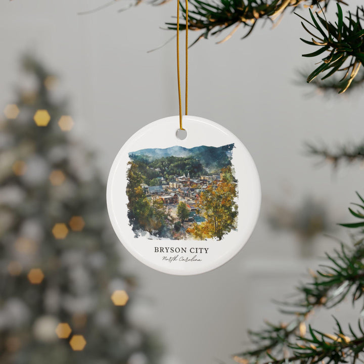 Bryson City NC Ornament: Unique North Carolina Souvenir, Bryson City Xmas Decor, and Authentic Bryson City NC Gift