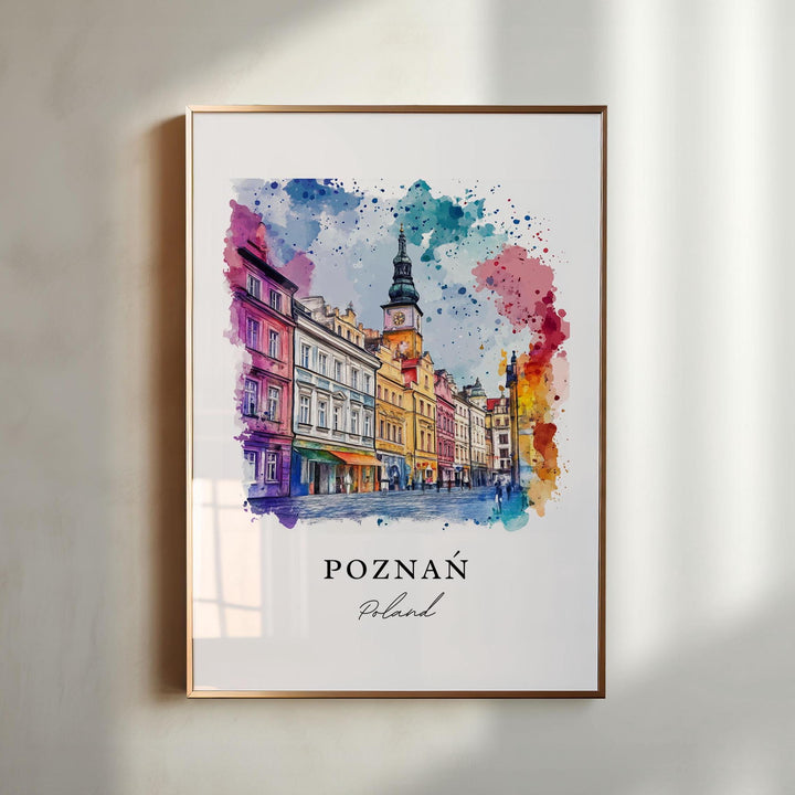 Poznan Poland Wall Art, Poznan Print, Western Poland Watercolor Art, Warta River Gift,