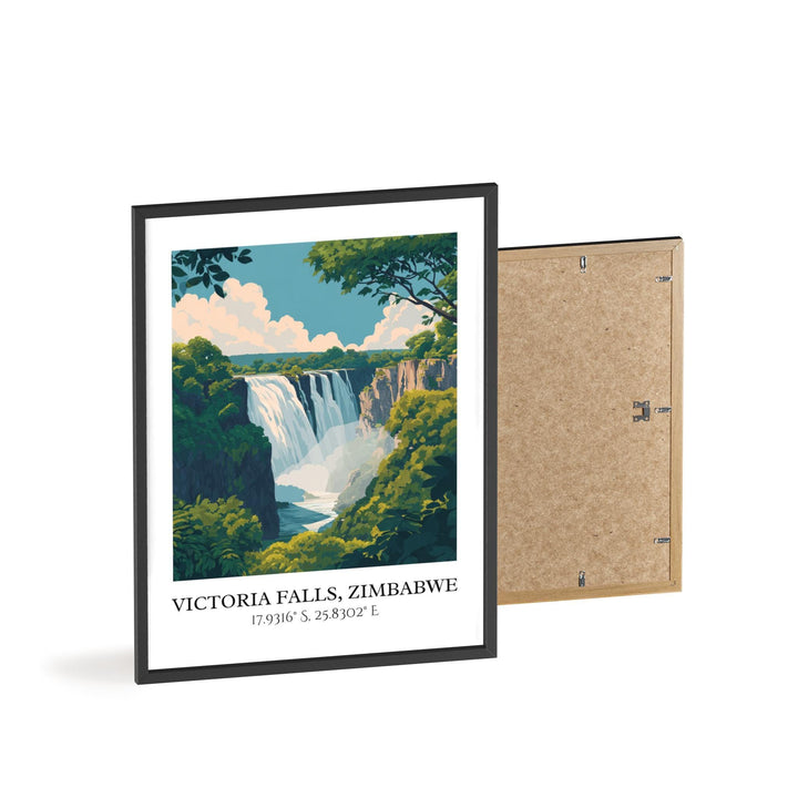 Victoria Falls Art, Zimbabwe Retro Travel Art, Zimbabwe Decor, Victoria Falls Gift, Victoria Falls Art, Travel Prints, Housewarming Gift