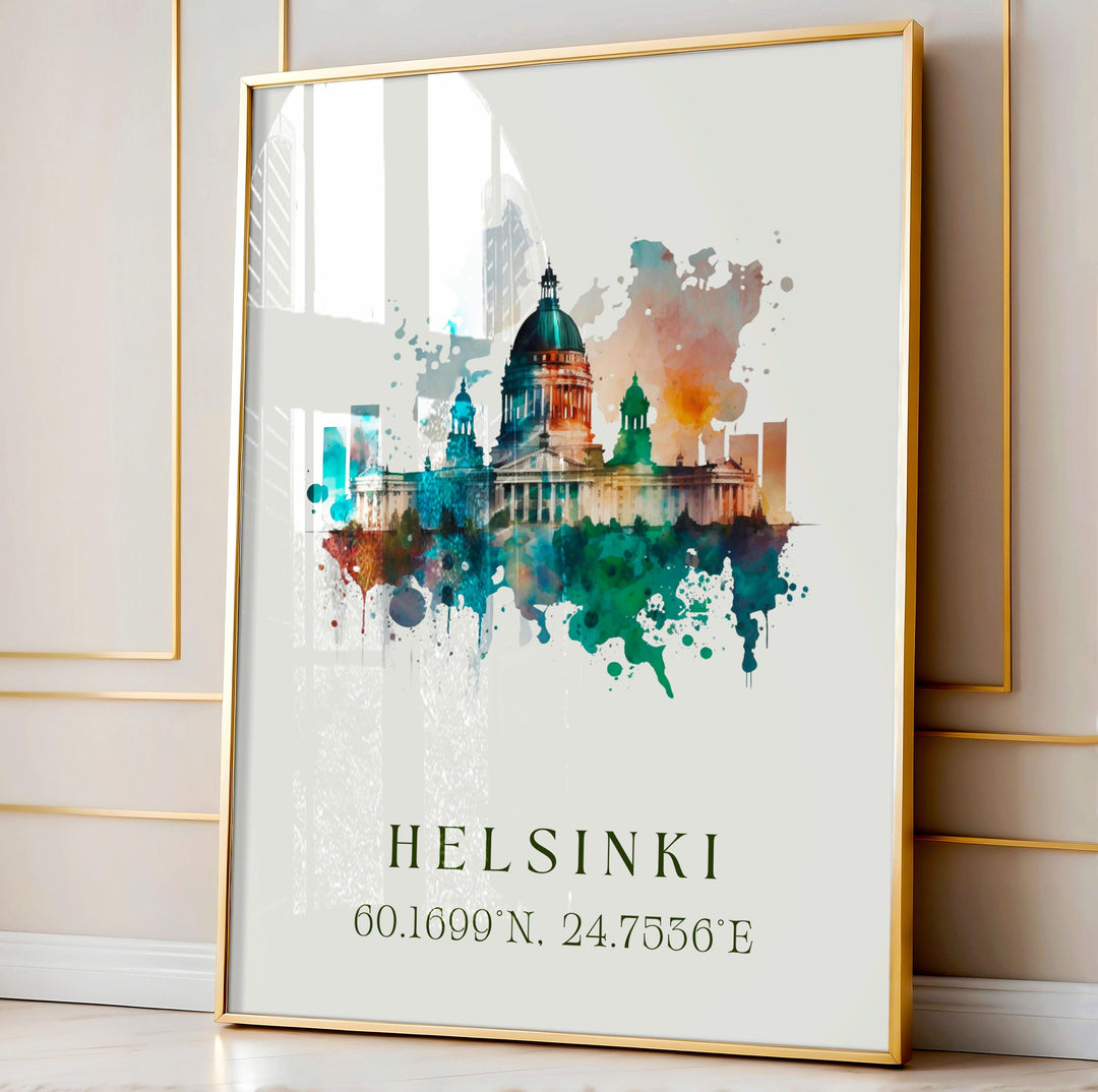 Helsinki Finland wall art - Finland, Helsinki poster, Helsinki Wedding gift, Helsinki Birthday present, Custom Text, Personalised Gift