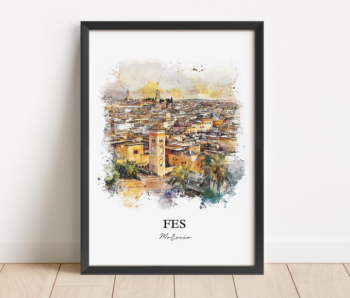 Fes, Morocco – Watercolor Art Print