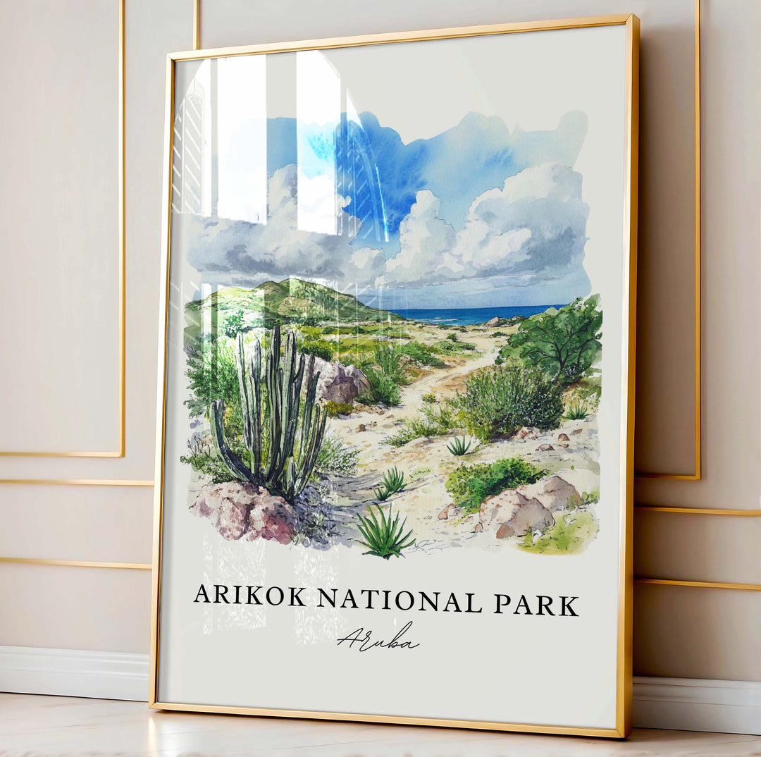 Arikok National Park Wall Art, Arikok Aruba Print, Aruba Watercolor Art, Aruba Gift, Travel Poster, Housewarming Gift