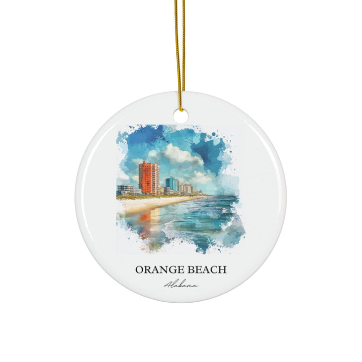 Orange Beach AL Ornament: Unique Alabama Souvenir, Alabama Xmas Decor, and Authentic Orange Beach Gift