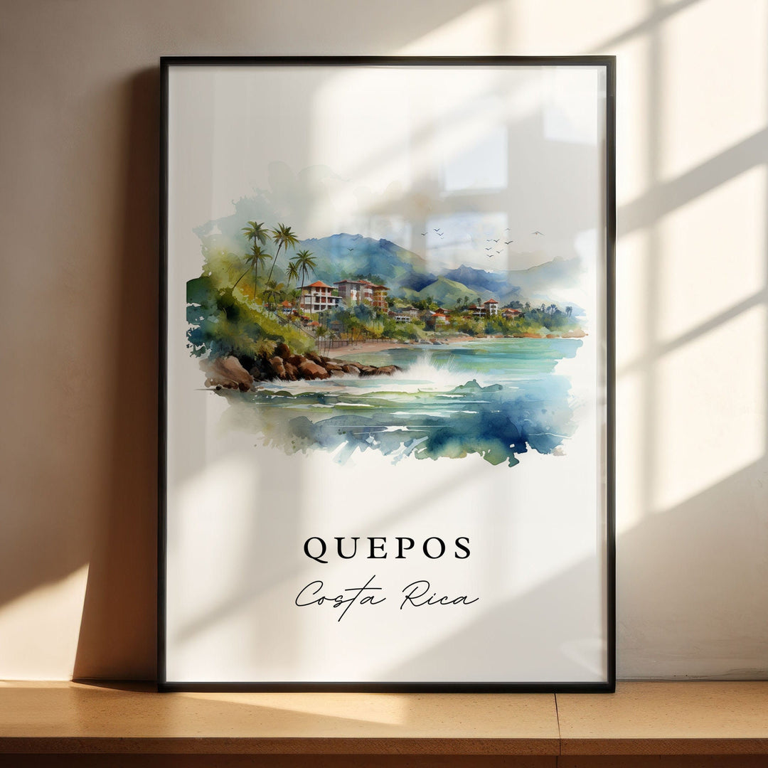 Quepos Costa Rica wall art - Costa Rica, Quepos poster print, Quepos Wedding gift, Birthday present, Custom Text, Perfect Gift