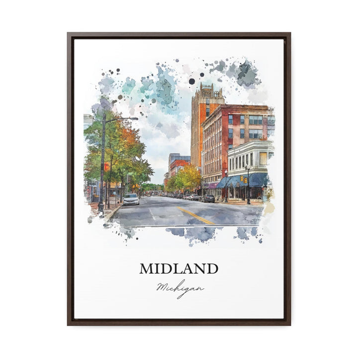 Midland Michigan Wall Art, Saginaw Print, Michigan Watercolor Art, Midland MI Gift, Travel Print, Travel Poster, Housewarming Gift