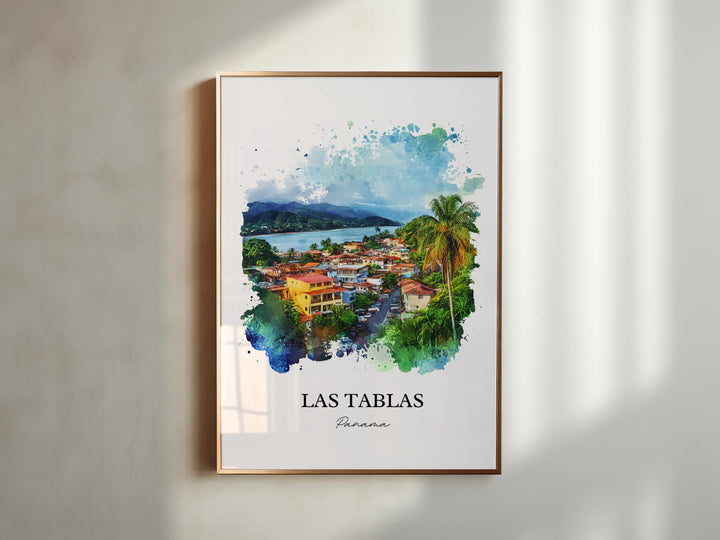 Las Tablas Wall Art, Azuero Peninsula Print, Panama Watercolor Art, Las Tablas Panama Gift, Travel Print, Travel Poster, Housewarming Gift