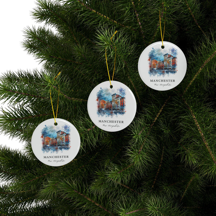 Manchester NH Ornament: Unique Manchester NH Souvenir, Manchester New Hampshire Decor, and Authentic NH Gift