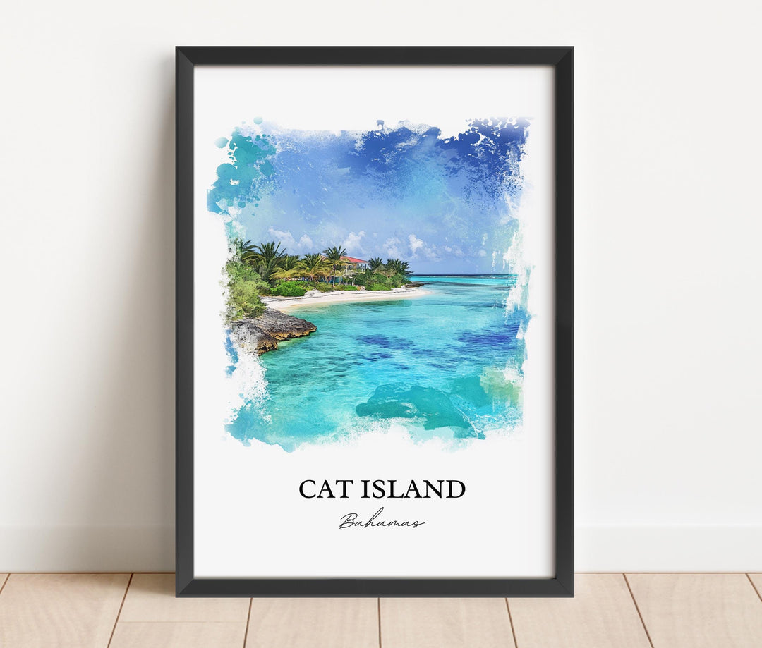 Cat Island Wall Art, Mount Alvernia Print, Bahamas Watercolor Art, Cat Island Bahamas Gift, Travel Print, Travel Poster, Housewarming Gift