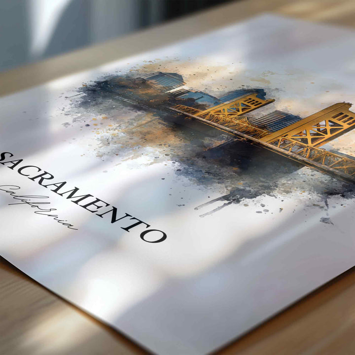 Sacramento, California – Watercolor Art Print