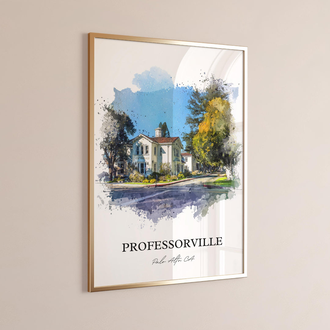 Professorville, California – Watercolor Art Print