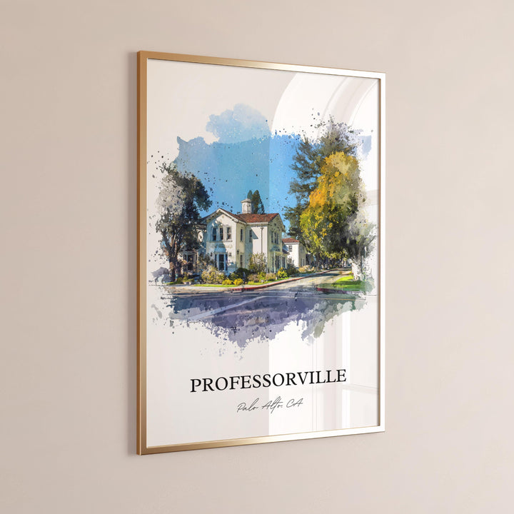 Professorville, California – Watercolor Art Print