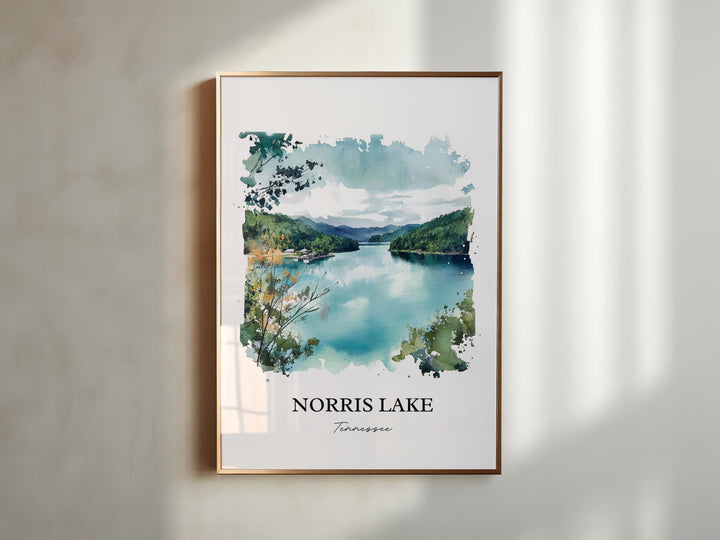 Norris Lake, Tennessee, USA – Watercolor Art Print