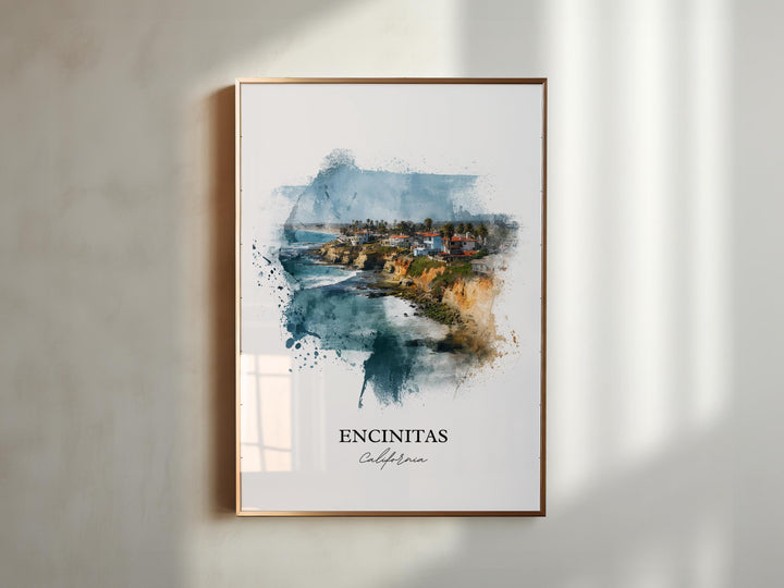 Encinitas, CA – Watercolor Art Print