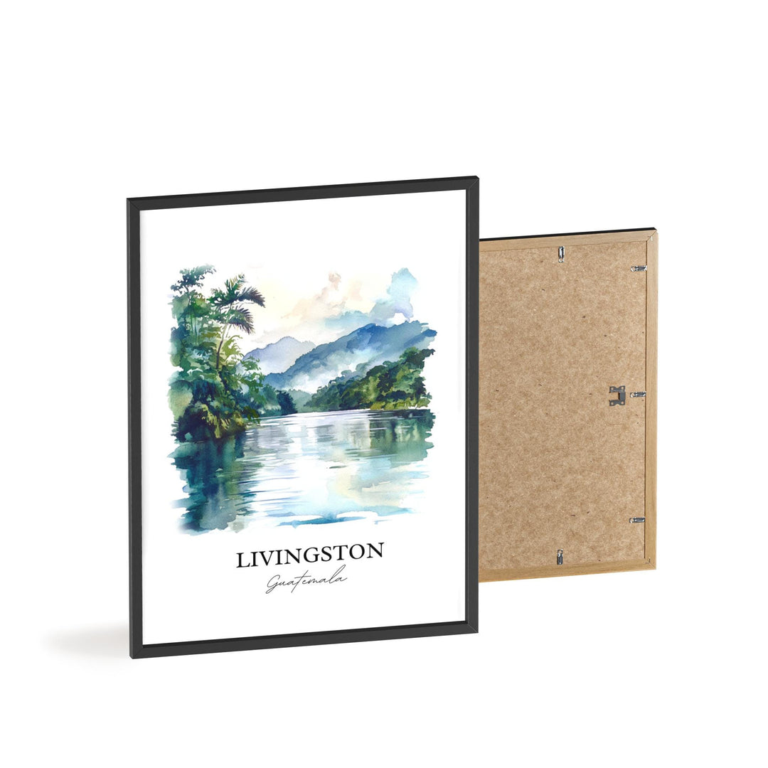 Livingston Guatemala Wall Art, Izabal Print, Guatemala Watercolor Art, Livingston Gift, Travel Print, Travel Poster, Housewarming Gift