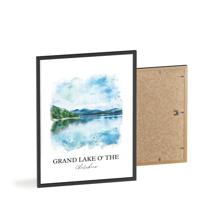 Grand Lake O' The Cherokees Art, Ozarks Print, Oklahoma Watercolor Art, Oklahoma Gift, Travel Print, Travel Poster, Housewarming Gift