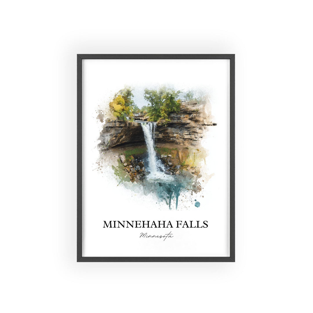 Minnehaha Falls Wall Art, Minneapolis Print, Minnesota Watercolor Art, Minnehaha Falls Gift, Travel Print, Travel Poster, Housewarming Gift