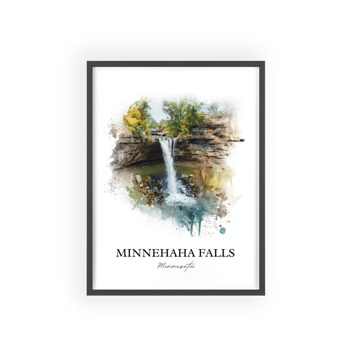 Minnehaha Falls Wall Art, Minneapolis Print, Minnesota Watercolor Art, Minnehaha Falls Gift, Travel Print, Travel Poster, Housewarming Gift