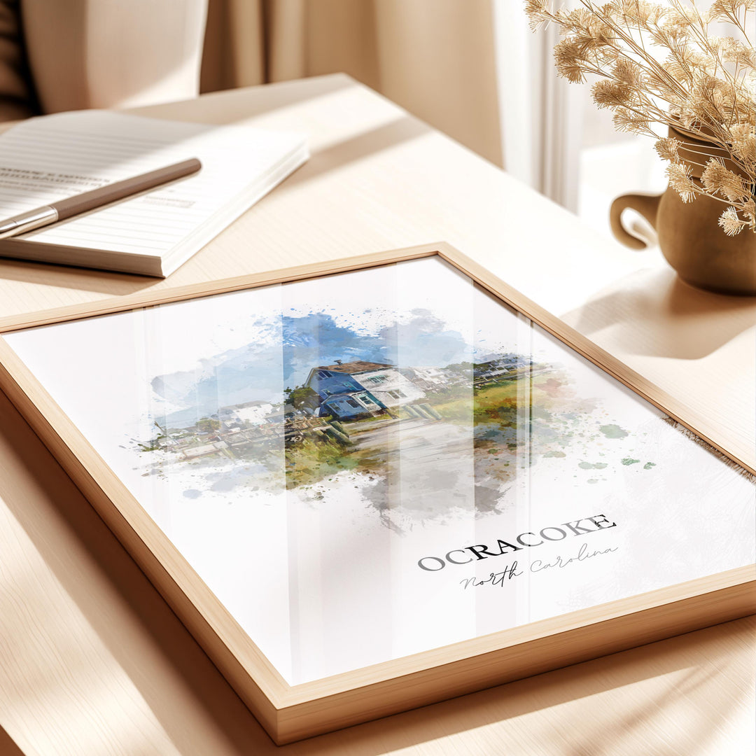 Ocracoke, North Carolina – Watercolor Art Print