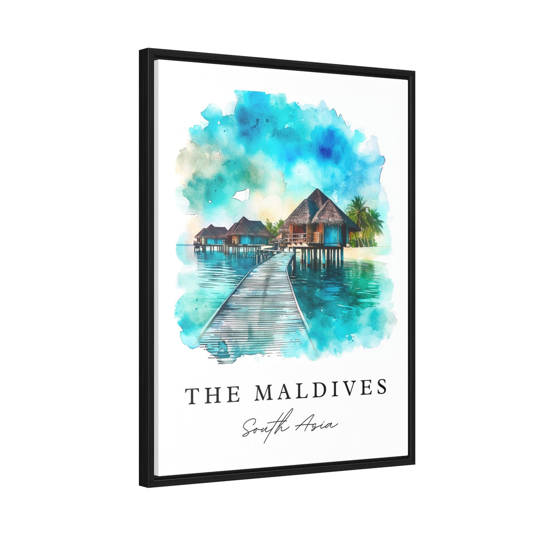 The Maldives island travel art - South Asia, Maldives print, Maldives Wedding gift, Maldives Birthday present, Custom Text, Perfect Gift