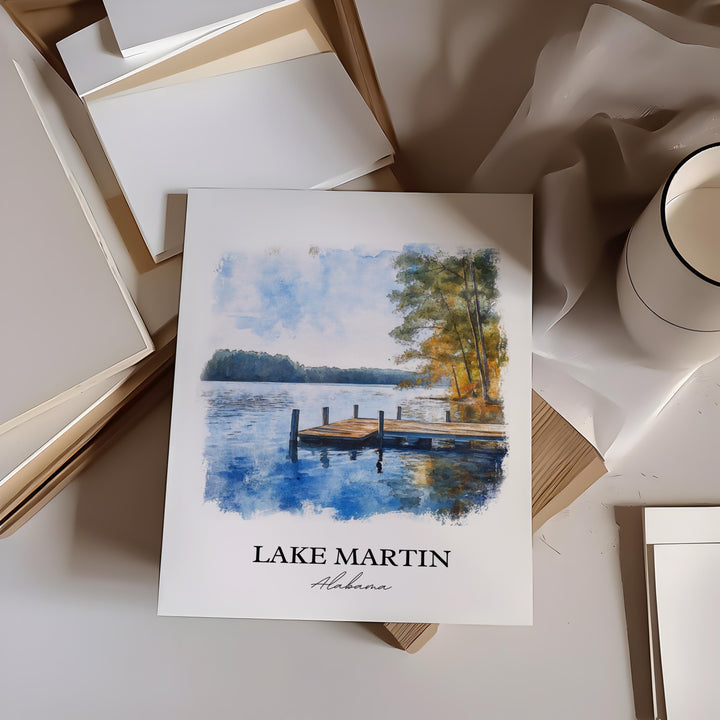 Lake Martin, Alabama – Watercolor Art Print