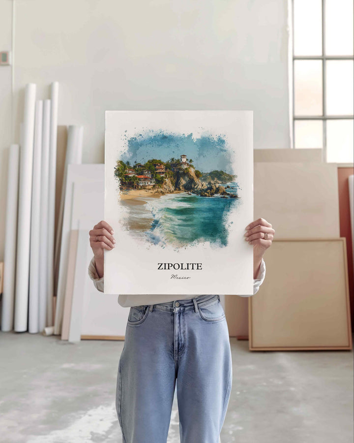 Zipolite, Oaxaca Mexico – Watercolor Art Print