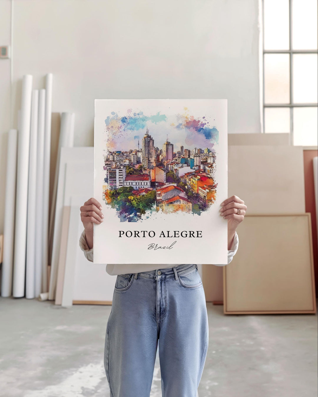 Porto Alegre, Brazil – Watercolor Art Print