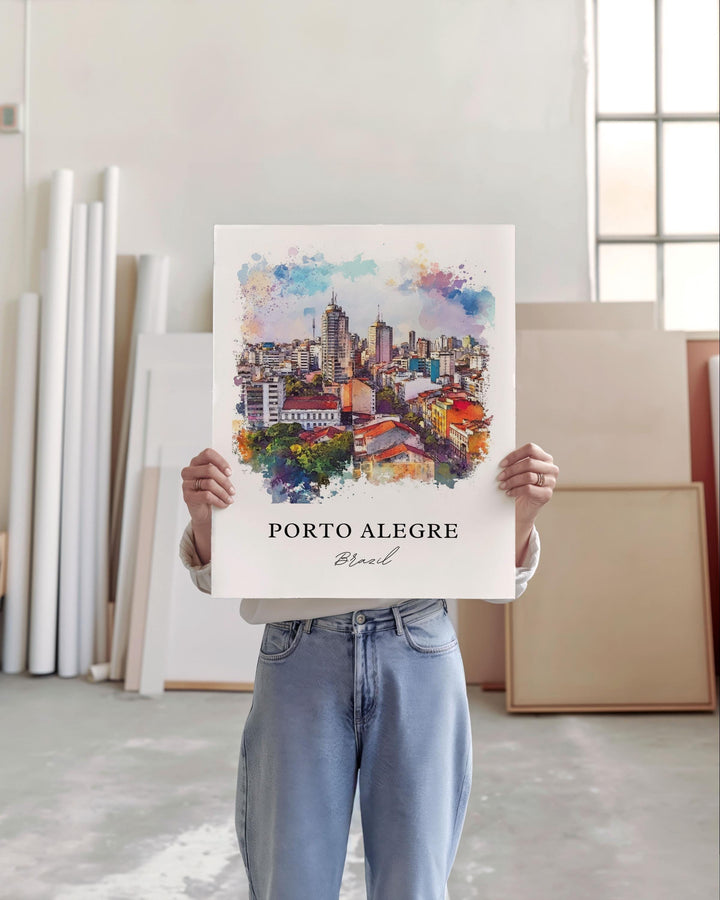 Porto Alegre, Brazil – Watercolor Art Print