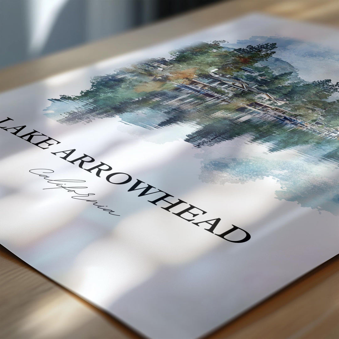 Lake Arrowhead Wall Art, San Bernardino Print, Lake Arrowhead Artwork, Lake Arrowhead Gift, Travel Print, Travel Poster, Housewarming Gift