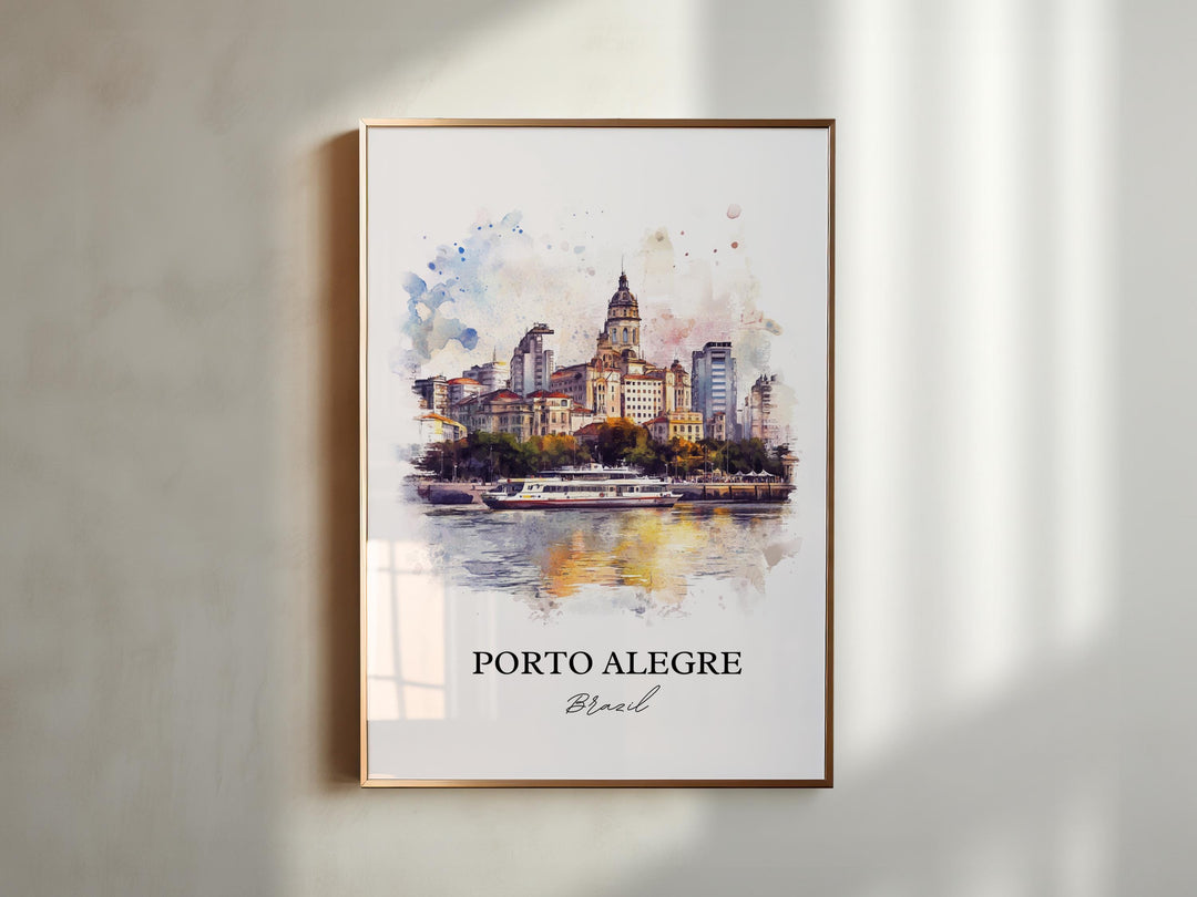 Porto Alegre, Brazil – Watercolor Art Print
