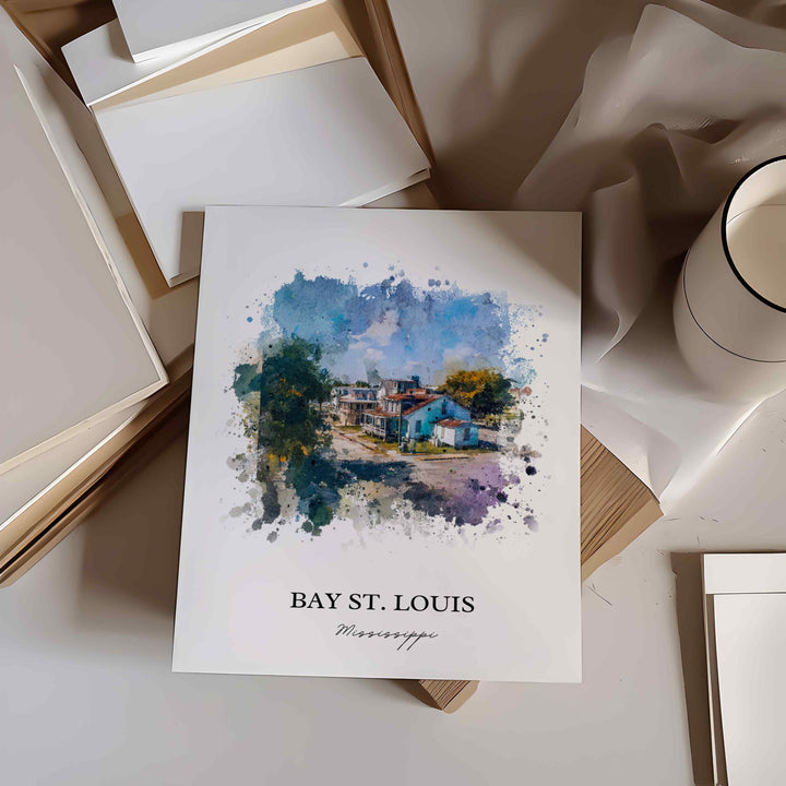 Bay St. Louis, Mississippi – Watercolor Art Print