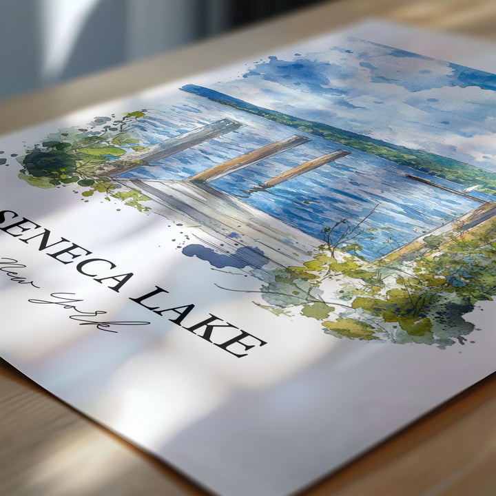 Seneca Lake, New York – Watercolor Art Print