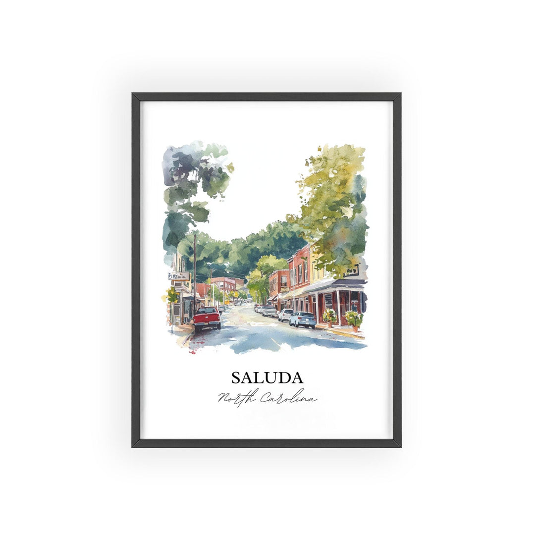 Saluda NC Wall Art, Polk County NC Print, North Carolina Watercolor Art, Saluda NC Gift, Travel Print, Travel Poster, Housewarming Gift