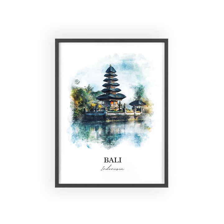 Bali Indonesia Wall Art, Bali Print, Indonesia Watercolor Art, Bali Indonesia Gift, Travel Print, Travel Poster, Housewarming Gift