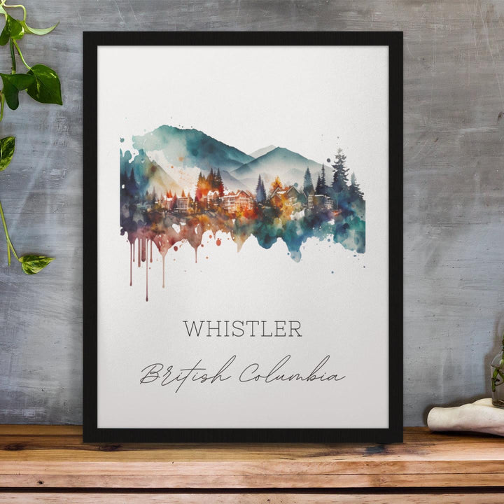 Whistler BC wall art - British Columbia, Whistler poster, Whistler Canada Wedding gift, Birthday present, Custom Text, Personalised Gift