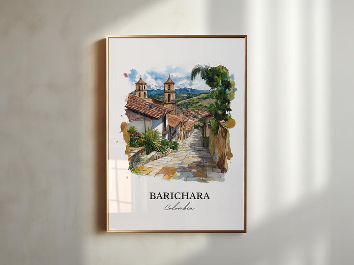 Barichara Wall Art, Colombia Print, Colombia Watercolor Art, Barichara Gift, Travel Print, Travel Poster, Housewarming Gift